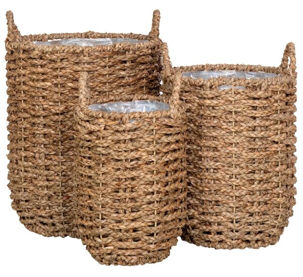 Nordic Living Set tří květináčů z přírodních vláken Hueris 28/32/37 cm