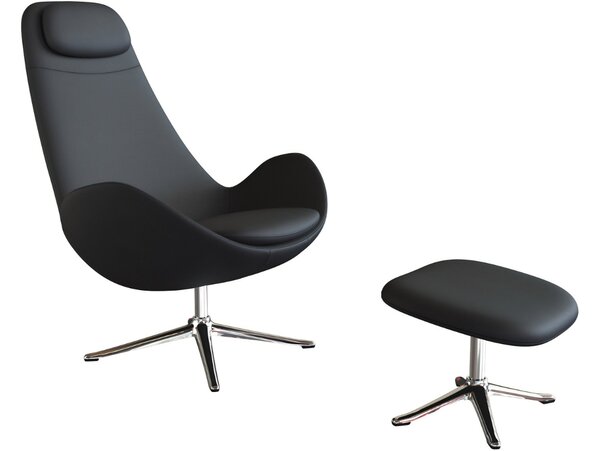 -25 % Dny MOMENTI– Černé kožené lounge křeslo FLEXLUX GHOST HIGH