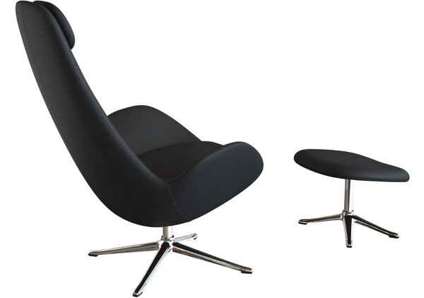 -25 % Dny MOMENTI– Černé kožené lounge křeslo FLEXLUX GHOST HIGH