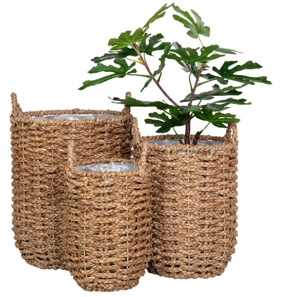 Nordic Living Set tří květináčů z přírodních vláken Hueris 28/32/37 cm