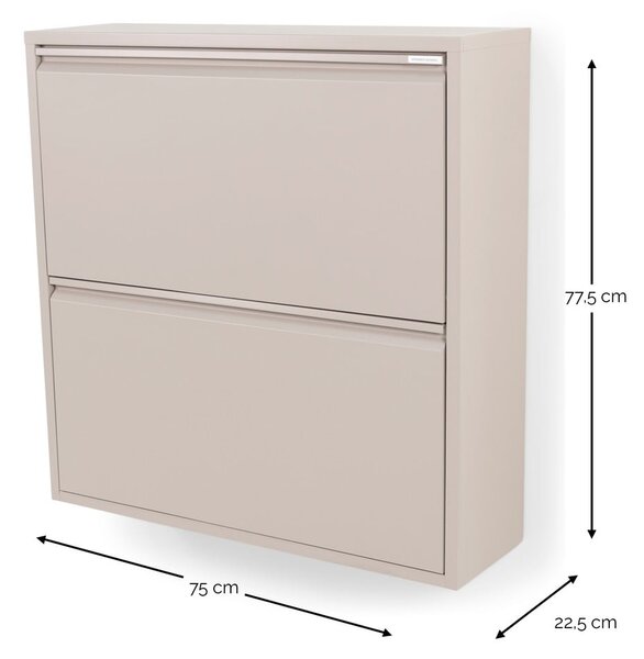 Taupe kovový výklopný botník 75x77,5x22,5 cm Billy – Spinder Design
