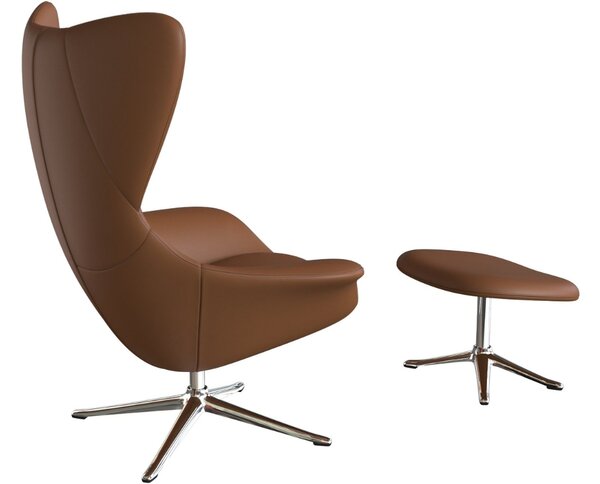 -25 % Dny MOMENTI– Koňakově hnědé kožené lounge křeslo FLEXLUX STILO II