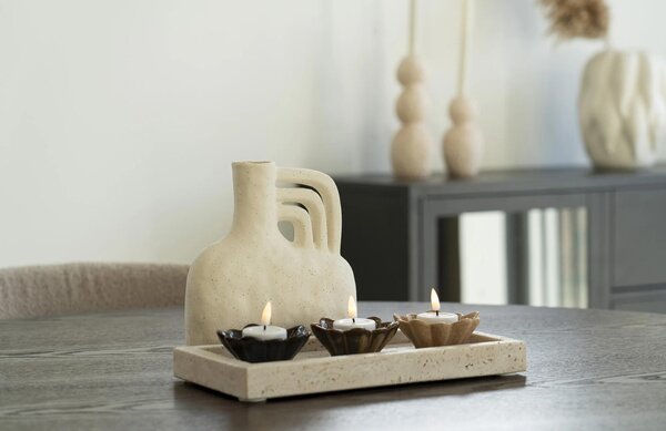 Nordic Living Béžový kamenný podnos Tarlym 30,5 x 15 cm