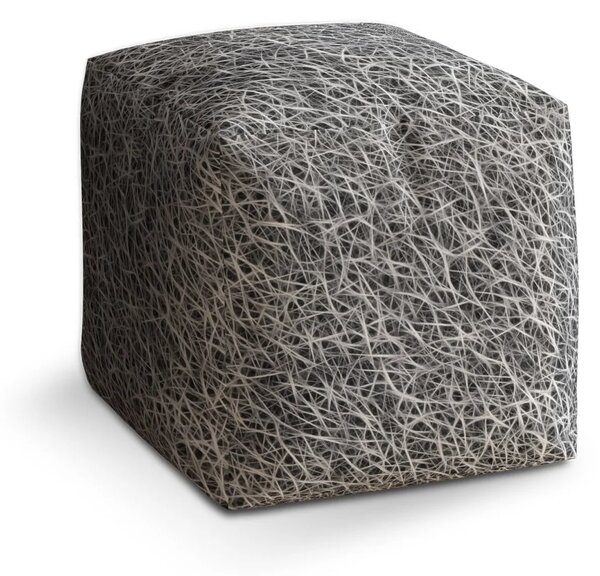 Sablio Taburet Cube Bílá vlákna - 40x40x40 cm