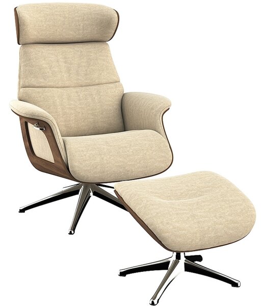 -25 % Dny MOMENTI– Béžové sametové lounge křeslo FLEXLUX CLEMENT MEDIUM