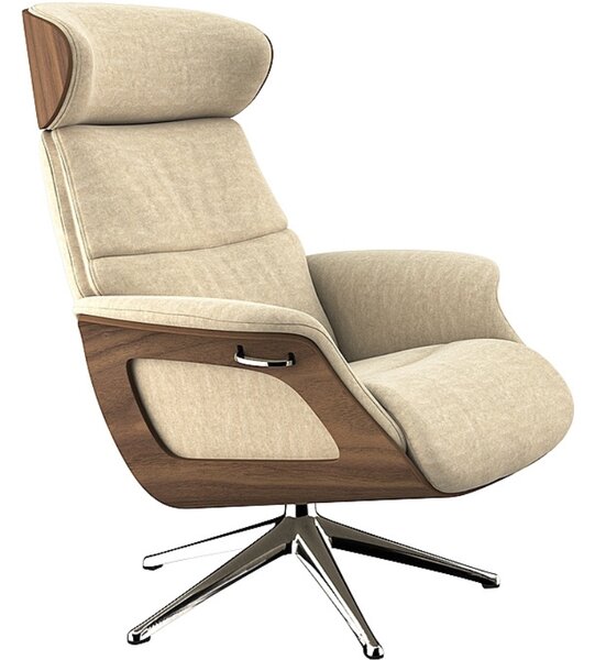 -25 % Dny MOMENTI– Béžové sametové lounge křeslo FLEXLUX CLEMENT MEDIUM