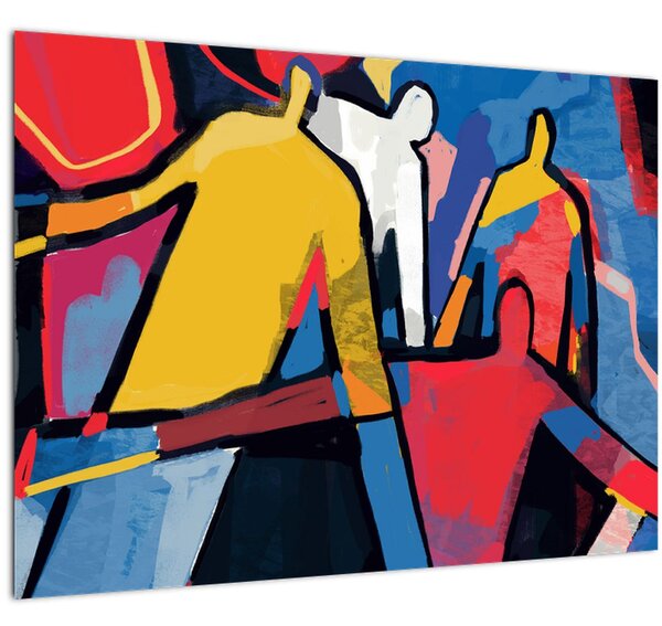 Obraz - Abstrakce mužů (70x50 cm)