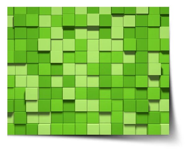 Sablio Plakát Green Blocks 3D - 60x40 cm