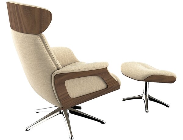 -25 % Dny MOMENTI– Béžové sametové lounge křeslo FLEXLUX CLEMENT MEDIUM