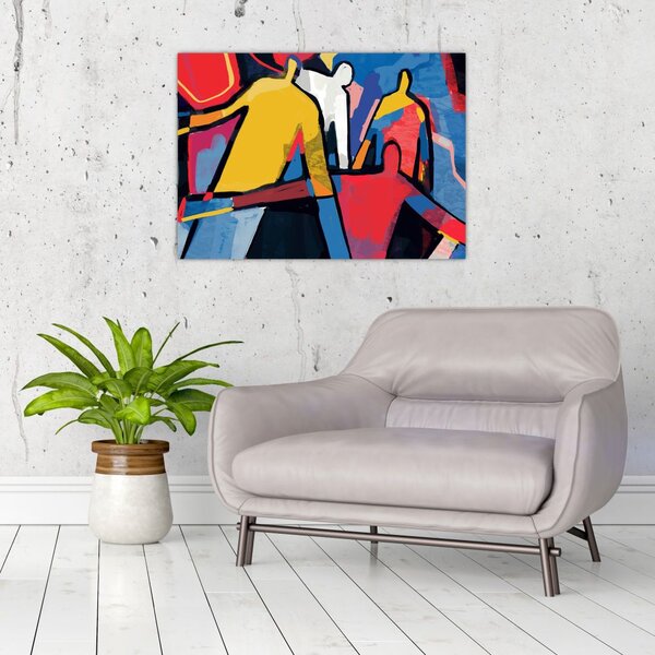 Obraz - Abstrakce mužů (70x50 cm)