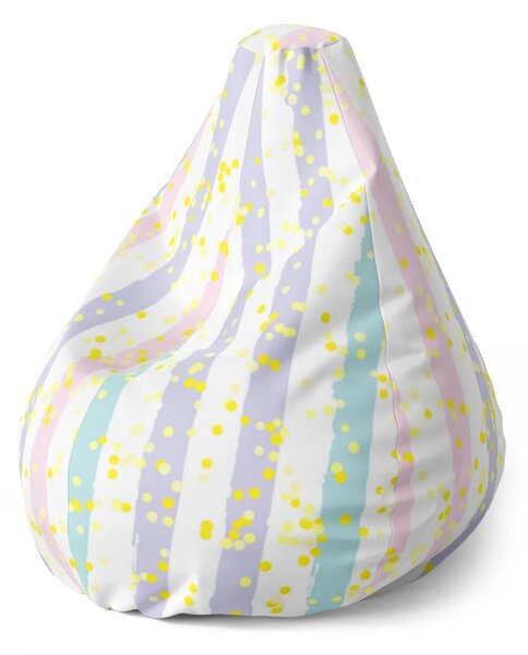 Sablio Sedací vak Pear Pruhy a tečky štětcem - 70 x 95 x 15 cm