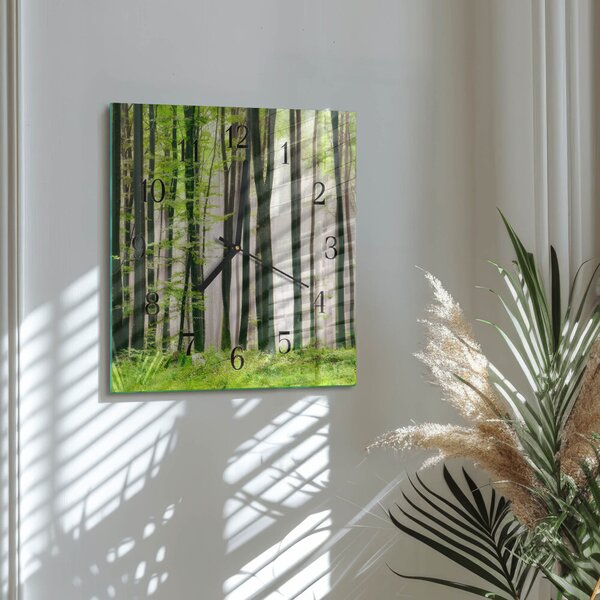 Skleněné hodiny na stěnu Les zskc-30x30-00178855