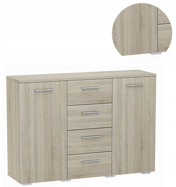 Komoda Matkam Helena 120 x 35 x 84,5cm dub sonoma matný