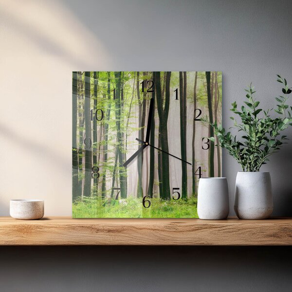 Skleněné hodiny na stěnu Les zskc-30x30-00178855