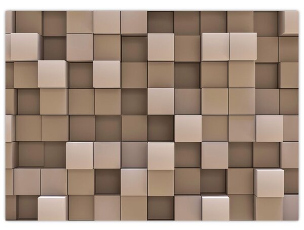 Obraz - Béžové krychle (70x50 cm)
