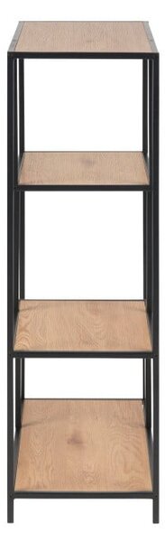 Černá/přírodní knihovna v dekoru dubu 77x114 cm Seaford – Actona