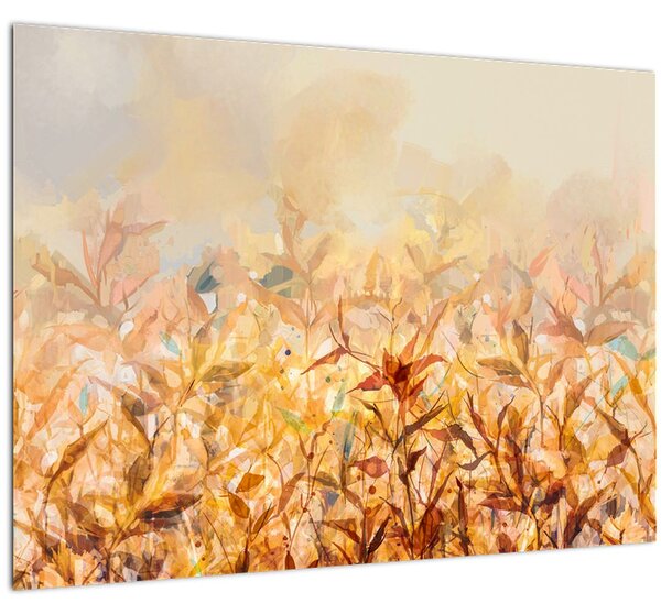 Obraz - Listy v barvách podzimu, olejomalba (70x50 cm)