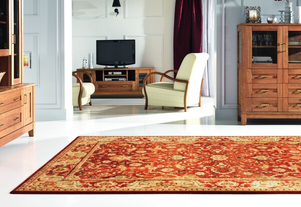 Koberec vlněný Agnella Agnus Rejent Rubínový Rozměr: 100x180 cm