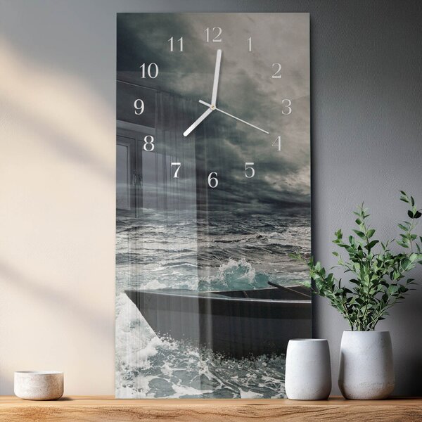 Skleněné hodiny vertikální Lodž zsppb-30x60-00079487