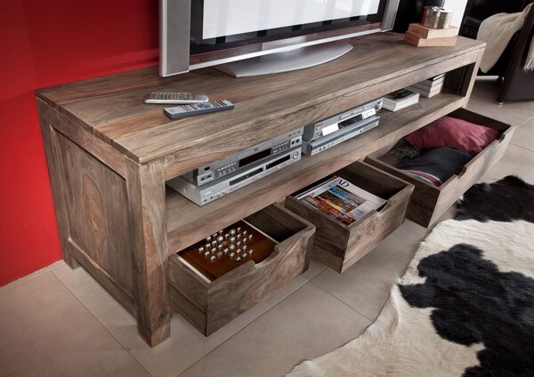 GREY WOOD TV stolek 190x60 cm, masivní indický palisandr
