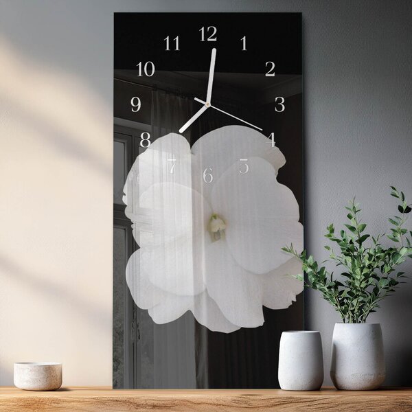 Skleněné hodiny vertikální Květ zsppb-30x60-00084644