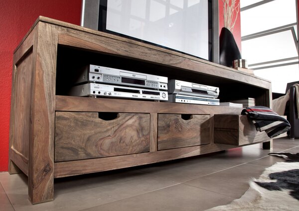 GREY WOOD TV stolek 190x60 cm, masivní indický palisandr