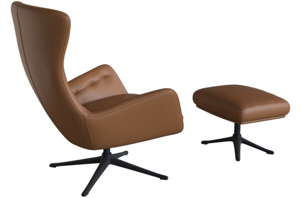 -25 % Dny MOMENTI– Koňakově hnědé kožené lounge křeslo FLEXLUX SINI