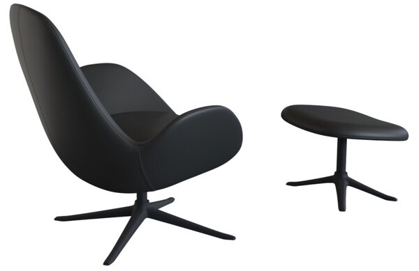 -25 % Dny MOMENTI– Černé kožené lounge křeslo FLEXLUX GHOST LOW