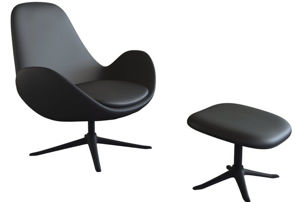 -25 % Dny MOMENTI– Černé kožené lounge křeslo FLEXLUX GHOST LOW