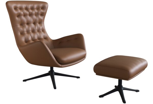 -25 % Dny MOMENTI– Koňakově hnědé kožené lounge křeslo FLEXLUX SINI