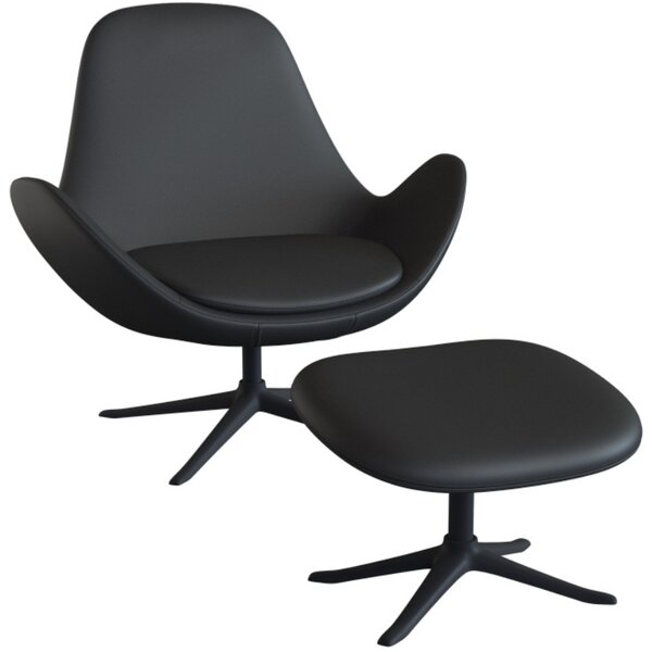 -25 % Dny MOMENTI– Černé kožené lounge křeslo FLEXLUX GHOST LOW