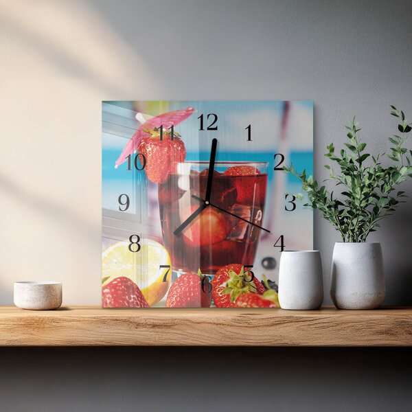 Skleněné hodiny na stěnu Pití zskc-30x30-00179978