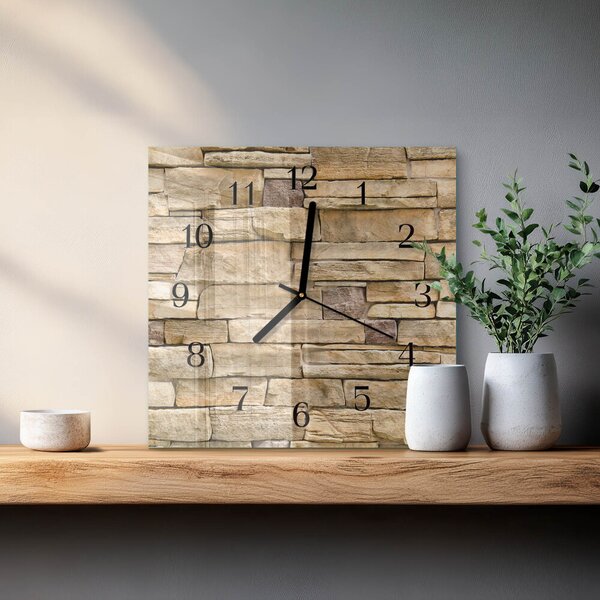Skleněné hodiny na stěnu Zeď zskc-30x30-00182460