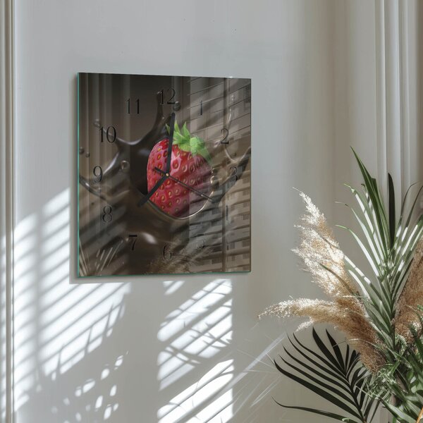 Skleněné hodiny na stěnu Čokoláda zskc-30x30-00180598