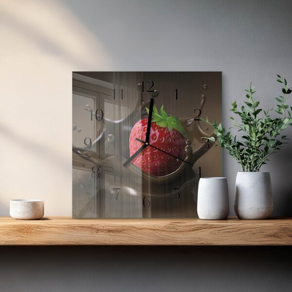 Skleněné hodiny na stěnu Čokoláda zskc-30x30-00180598