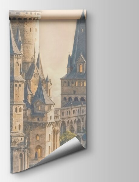 Fototapeta Hrad na kopci s mraky, Přírodní fototapety, Populární fototapety, t00893 - Tapeko.co.cz