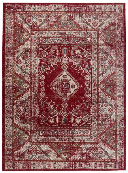 Makro Abra Kusový koberec klasický DUBAI L429A červený Rozměr: 80x150 cm