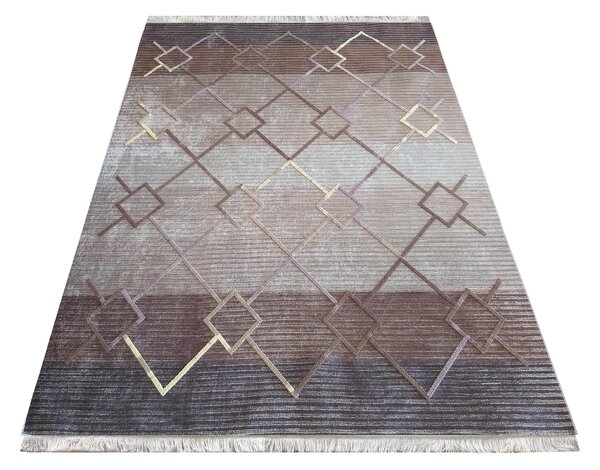 Makro Abra Moderní kusový koberec protiskluzový Hypnotik 06 hnědý Rozměr: 160x230 cm
