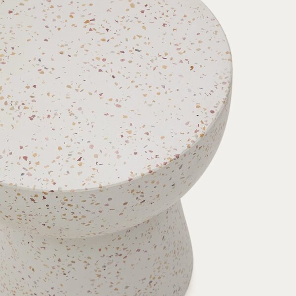 Bílý terrazzo zahradní stolek Kave Home Pada 40 cm
