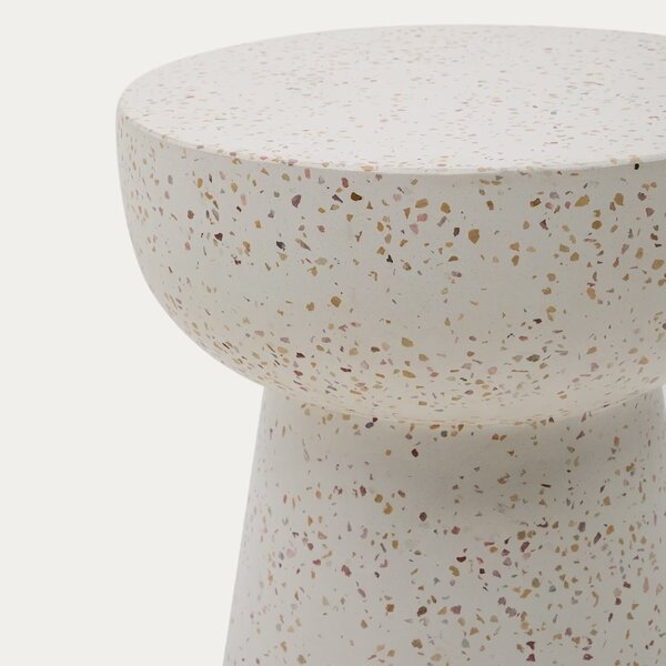 Bílý terrazzo zahradní stolek Kave Home Pada 40 cm
