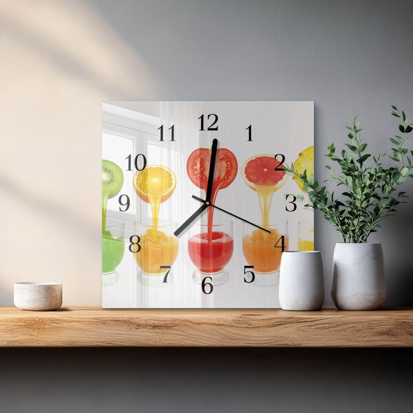 Skleněné hodiny na stěnu Šťáva zskc-30x30-00178998