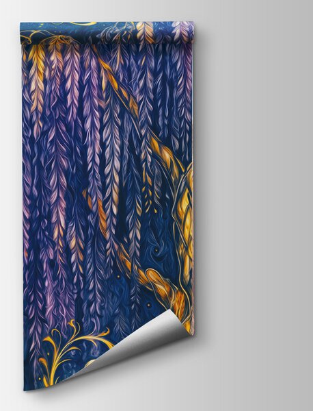 Fototapeta Obraz lesa s ptáky a květinami, Vesmírné fototapety, Populární fototapety, t00896 - Tapeko.co.cz