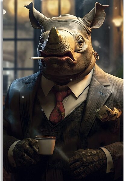 Obraz zvířecí gangster nosorožec