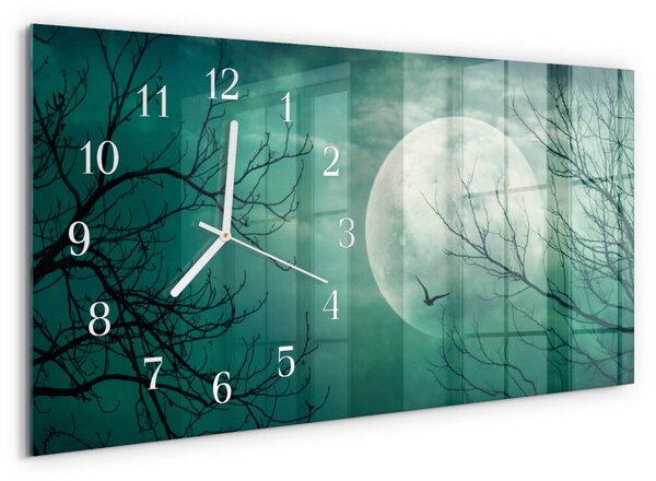 Skleněné hodiny horizontální Měsíc zsppb-60x30-00295271