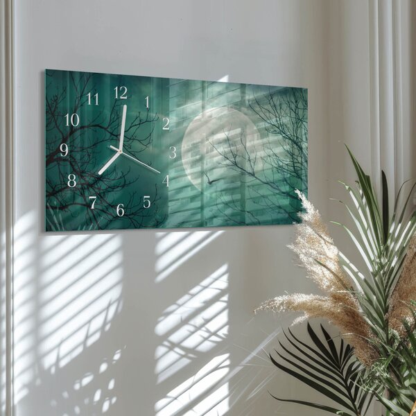 Skleněné hodiny horizontální Měsíc zsppb-60x30-00295271