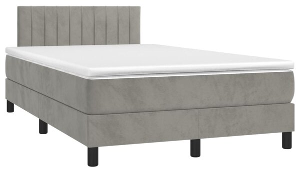 Box spring postel s matrací světle šedá 120 x 200 cm samet 3141413
