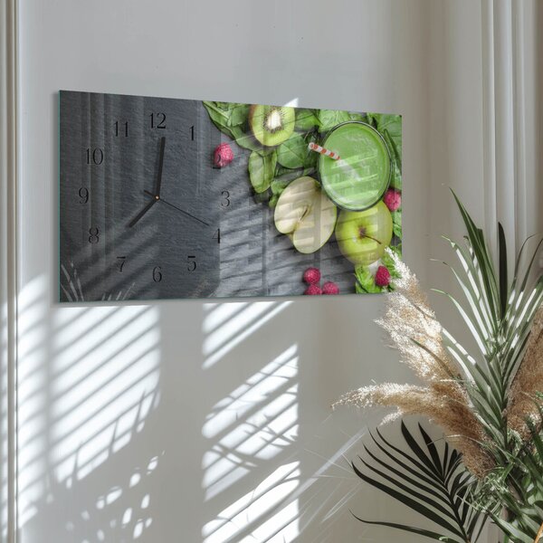 Skleněné hodiny horizontální Ovocné smoothie zsppc-60x30-00295326