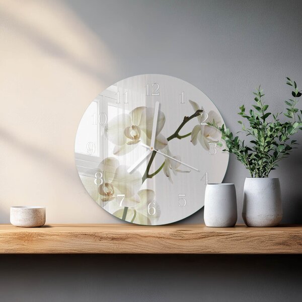 Skleněné hodiny na stěnu Orchidej zsob-fi30-00083659