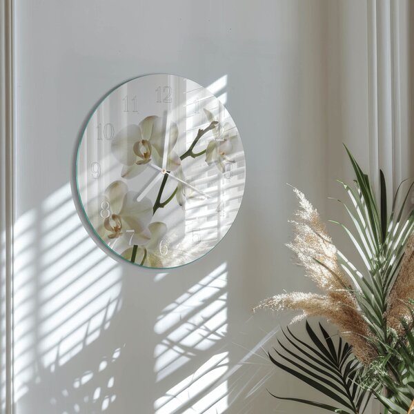 Skleněné hodiny na stěnu Orchidej zsob-fi30-00083659