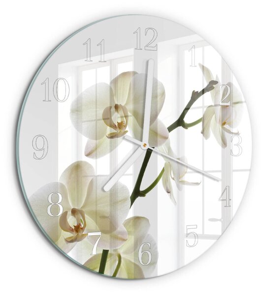 Skleněné hodiny na stěnu Orchidej zsob-fi30-00083659